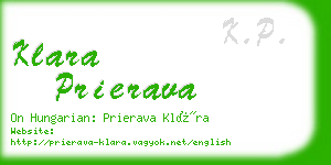 klara prierava business card